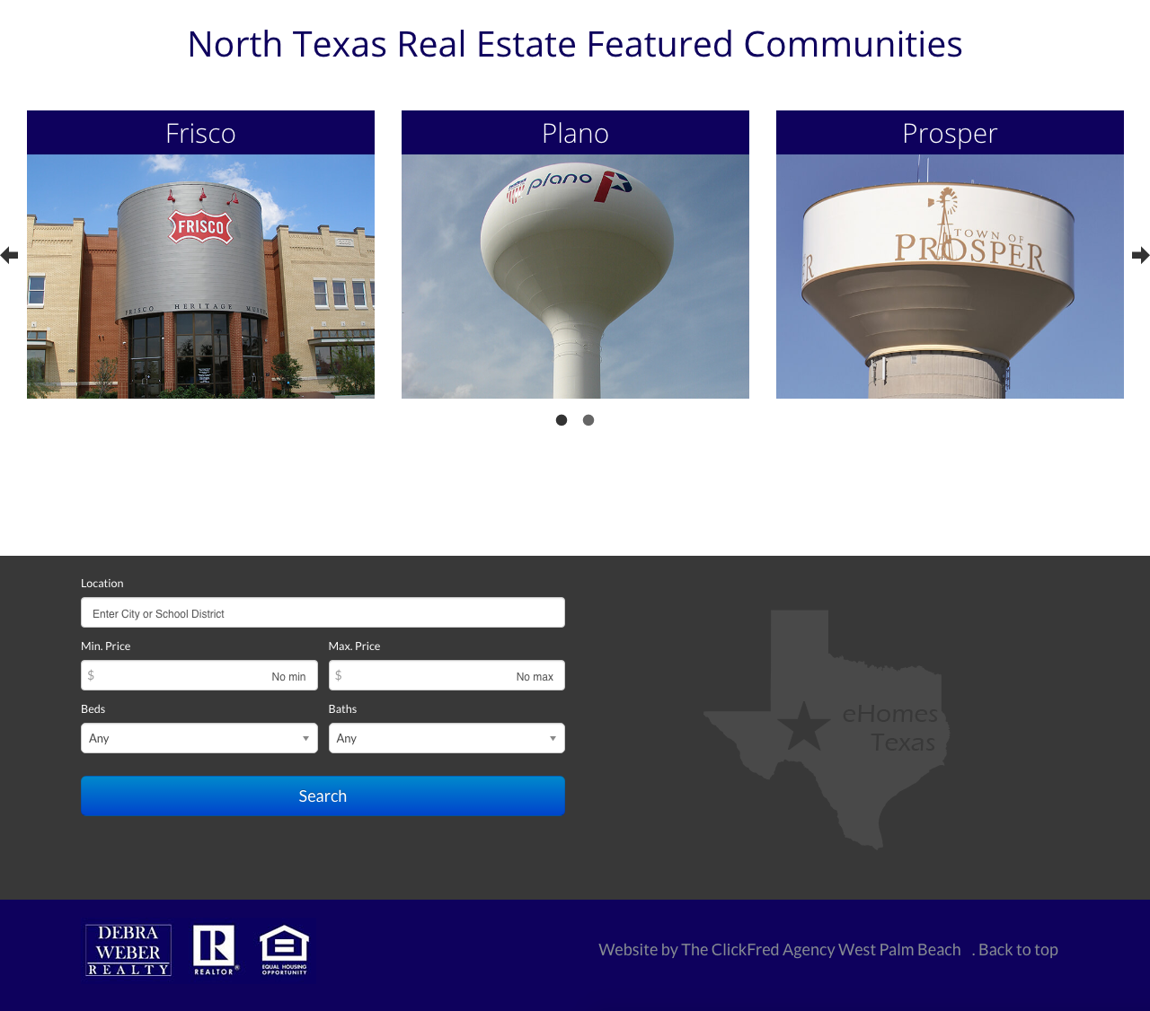 Real Estate Websites Showcase E-Homes Texas